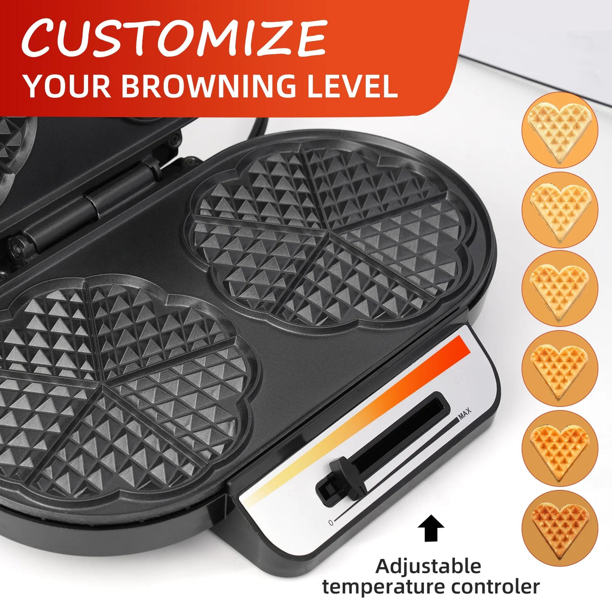 1200W Double Non-Stick Waffle Maker F38844