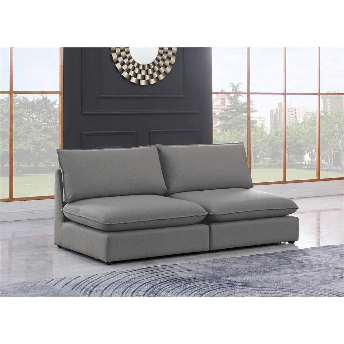 Grey Linen Textured Modular Sofa B644731
