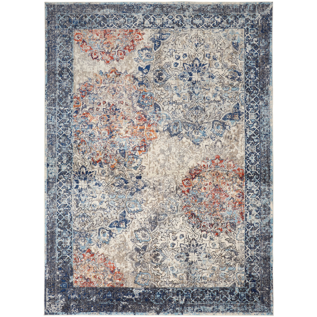 Blue/Ivory/Red Area Rug S85410