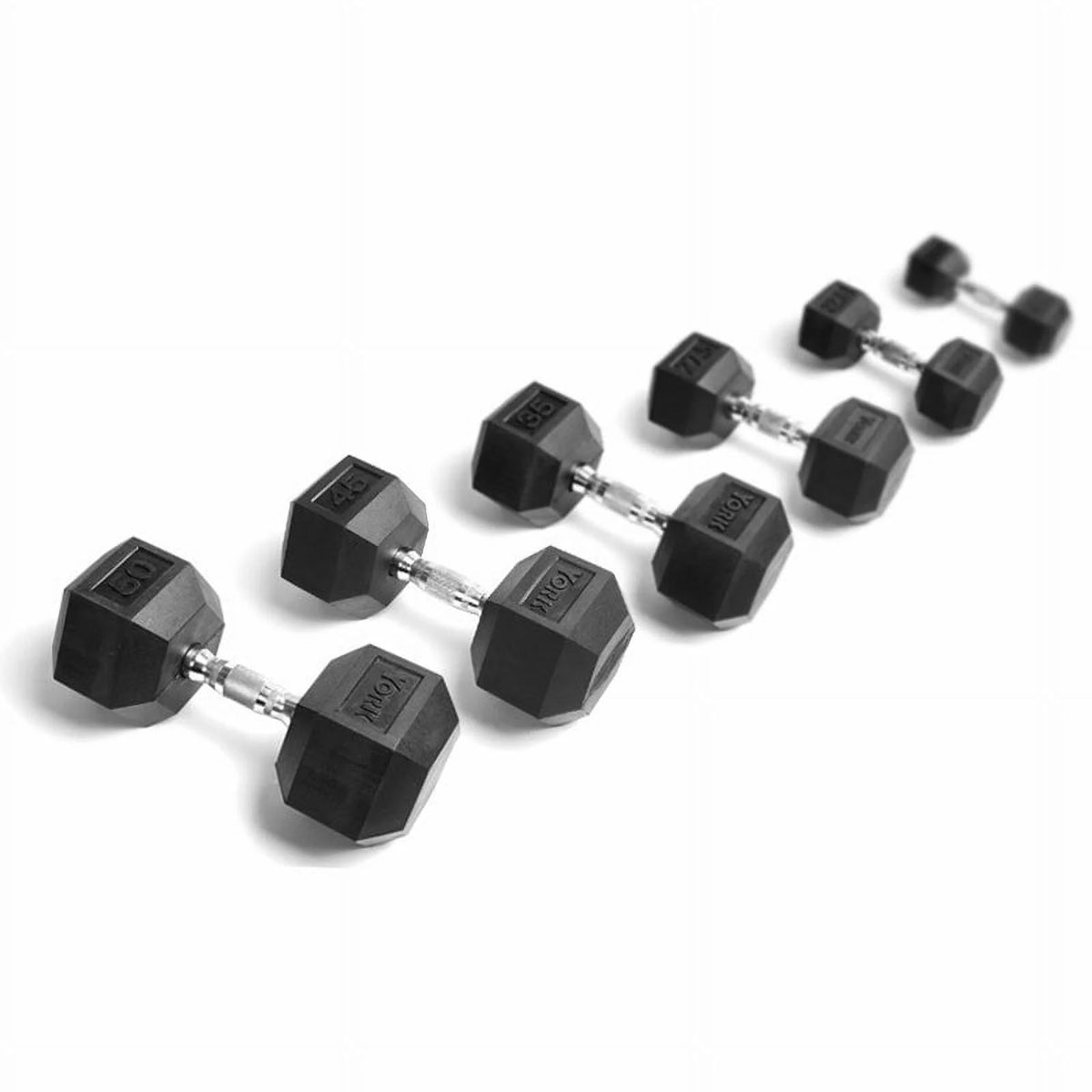 Rubber Dumbbell Set 5-50 lbs. S9224