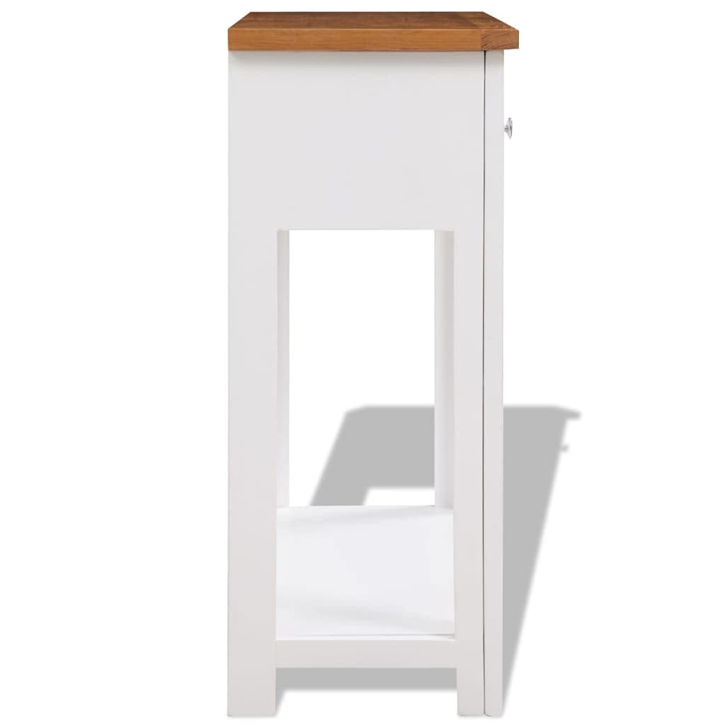Console Table with Drawers Solid Oak Wood O816812