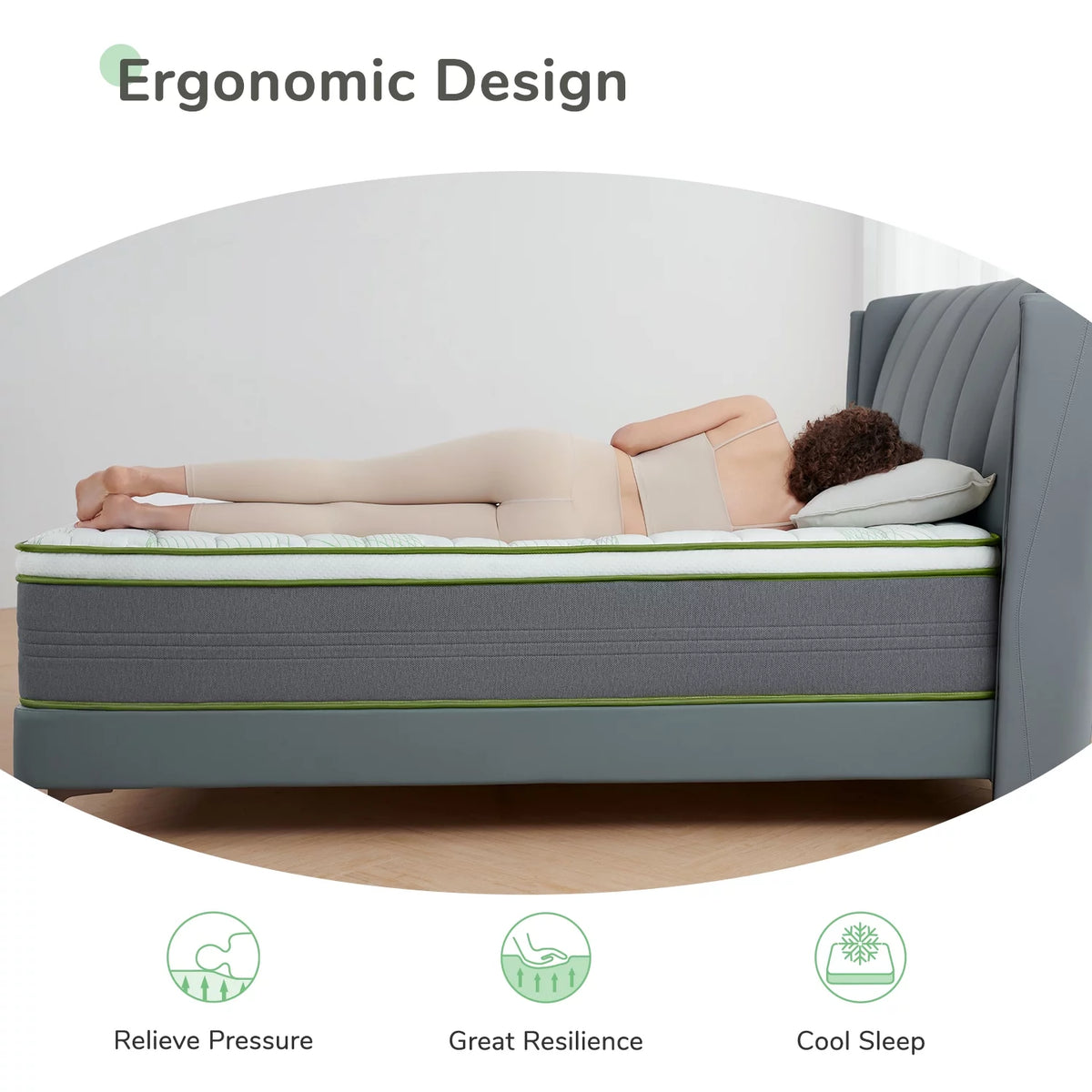 10" Memory Foam Pocket Spring Hybrid Mattress California King Size P24449