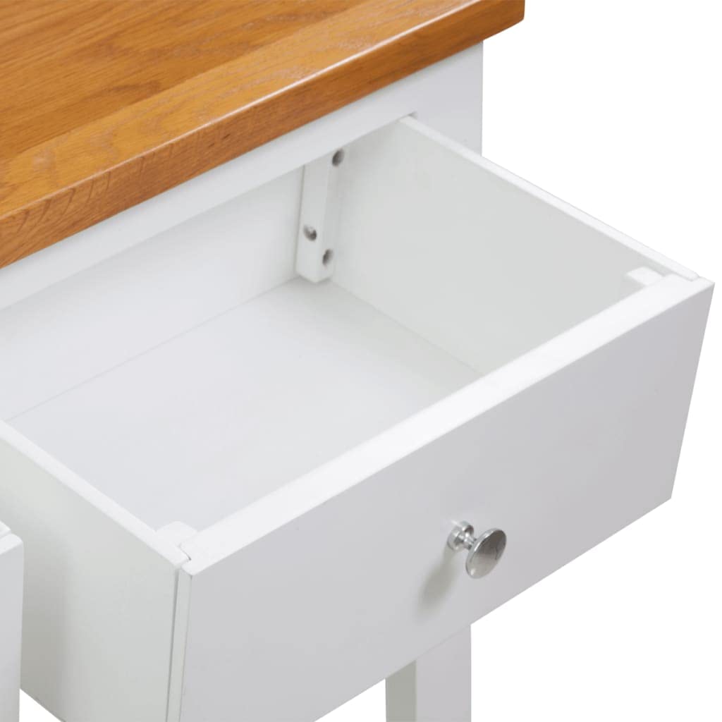 Console Table with Drawers Solid Oak Wood O816812