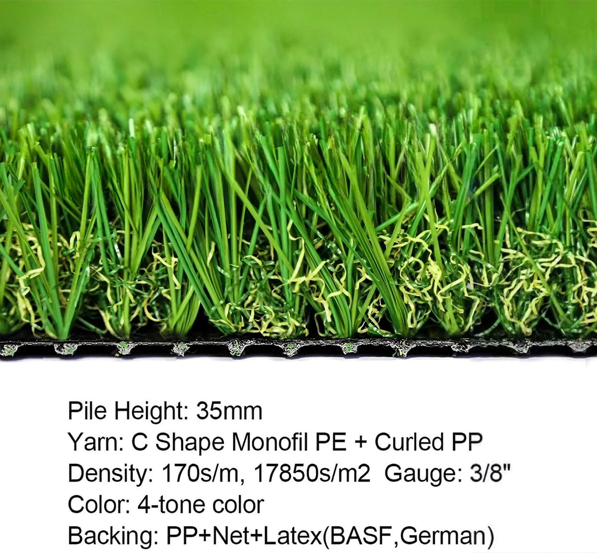 1.38" Pile Height 6FTx14FT Artificial Grass X4600