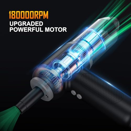120000RPM 3 Speeds Cordless Electric Air Duster 7600mAh X916842