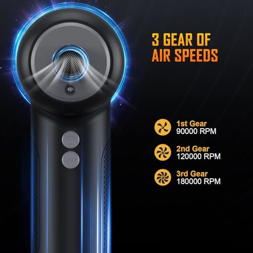 120000RPM 3 Speeds Cordless Electric Air Duster 7600mAh X916842