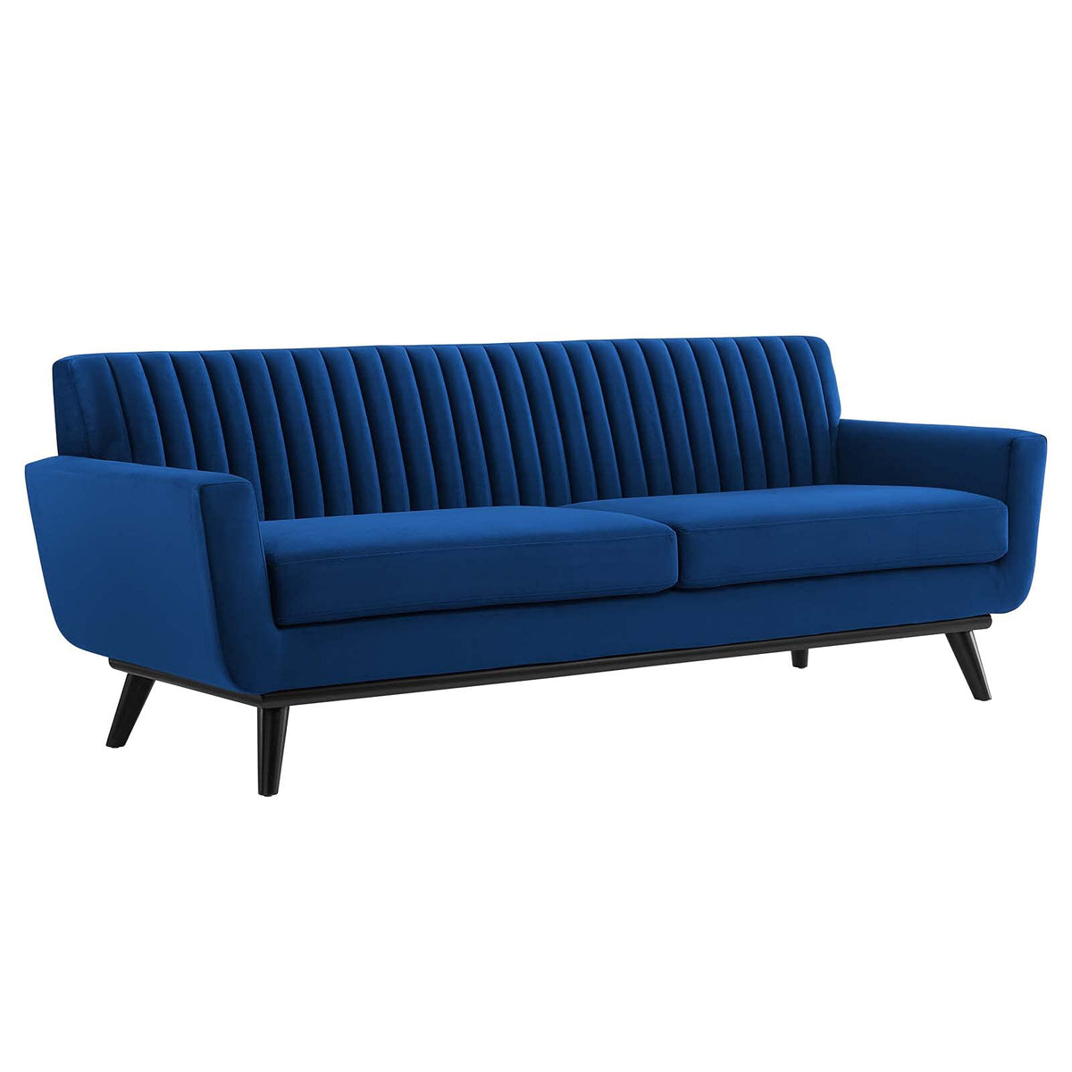 Navy Channel Tufted Performance Velvet Sofa A856601