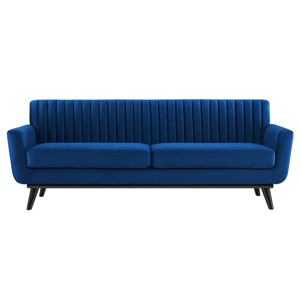 Navy Channel Tufted Performance Velvet Sofa A856601