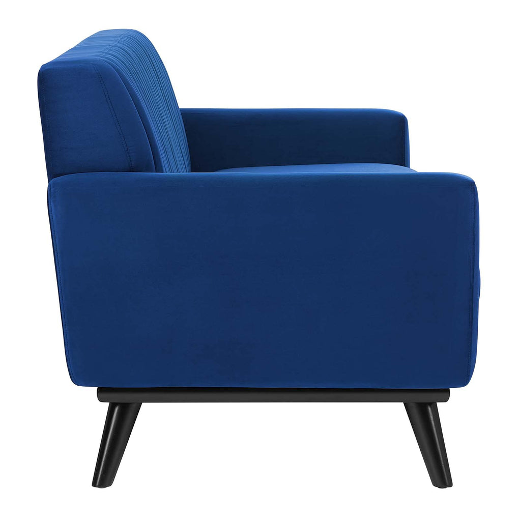 Navy Channel Tufted Performance Velvet Sofa A856601