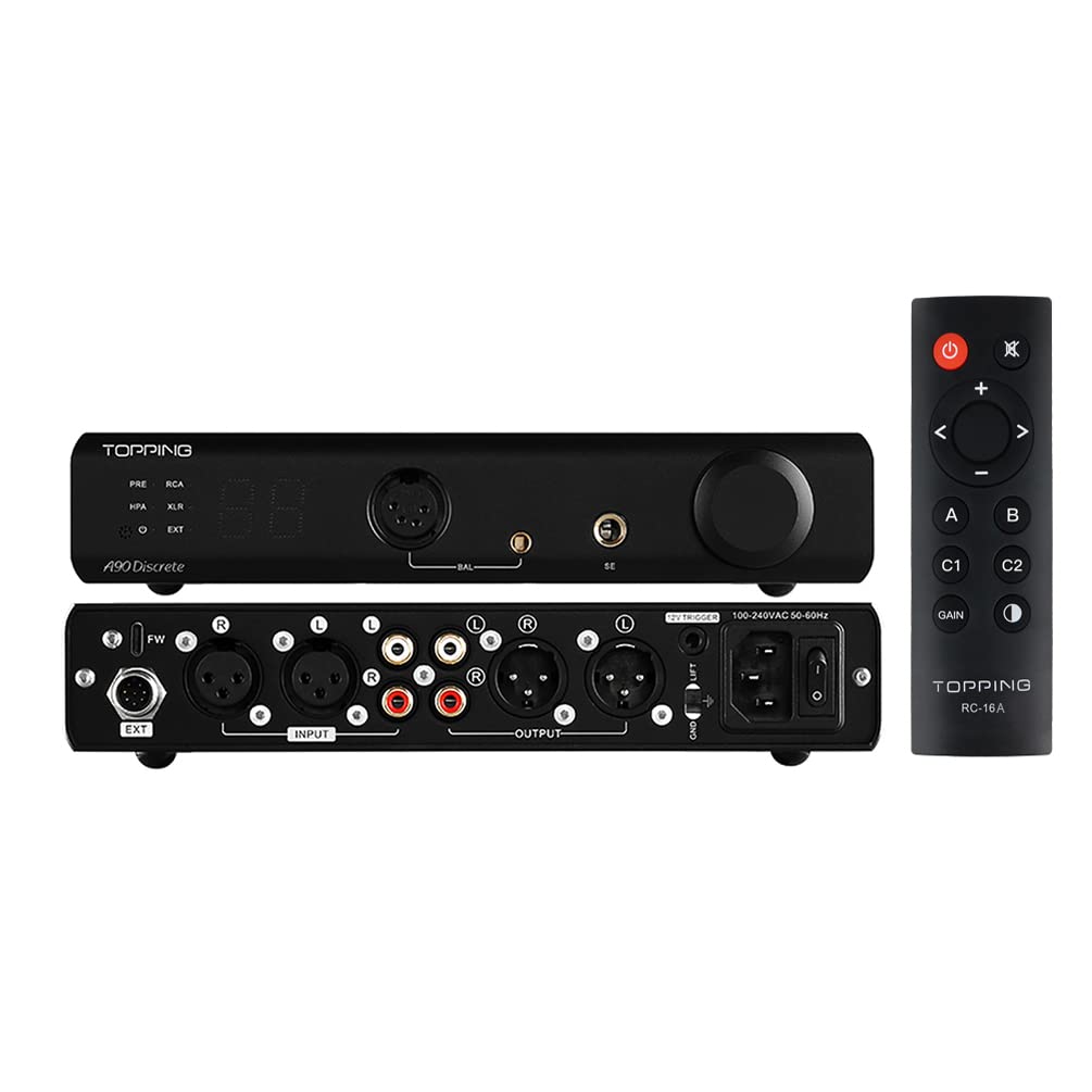 Balanced Headphone Amplifier Desktop Headphone Amp Preamp with Remote Control Black E55007