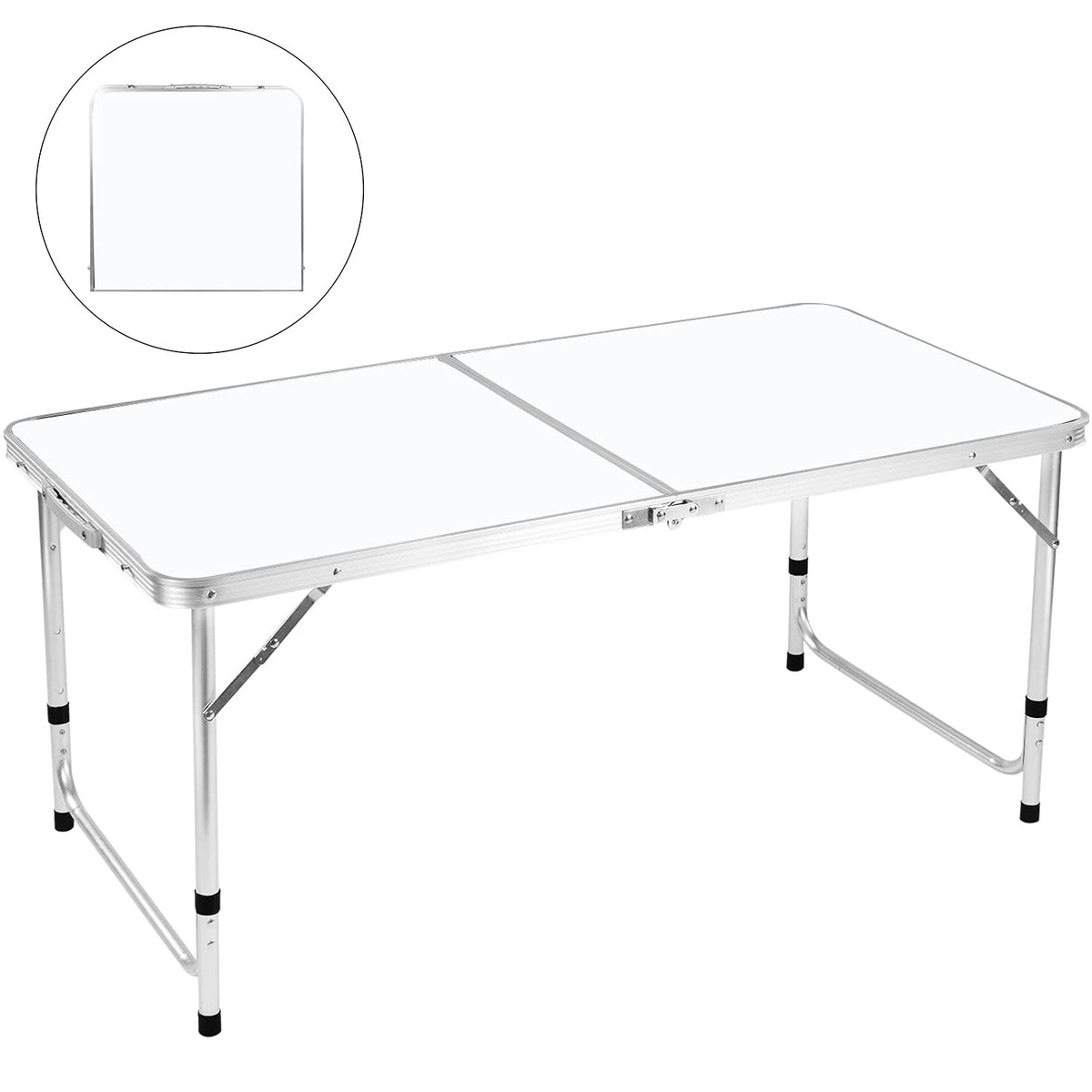 4 FT Aluminum Height Adjustable Folding Camping Table B963058