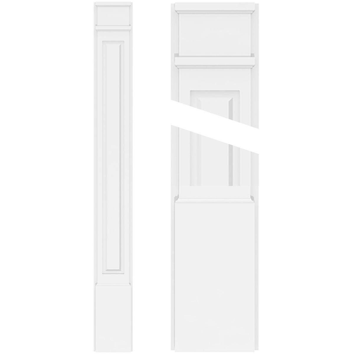 PVC Raised Panel Pilaster with Decorative Capital & Base (Pair) F574228