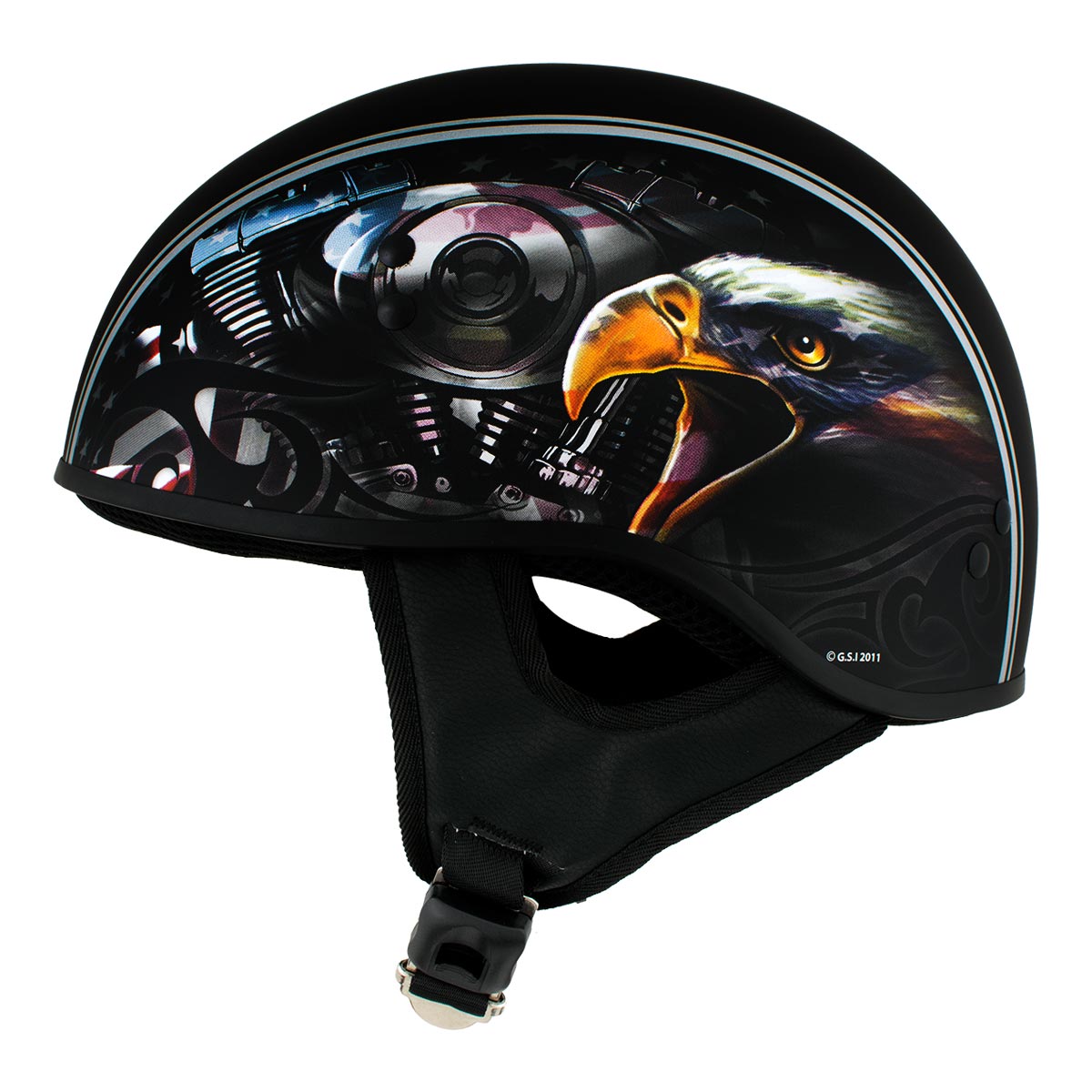 Flat Black Motorcycle DOT Half Helmet S31000