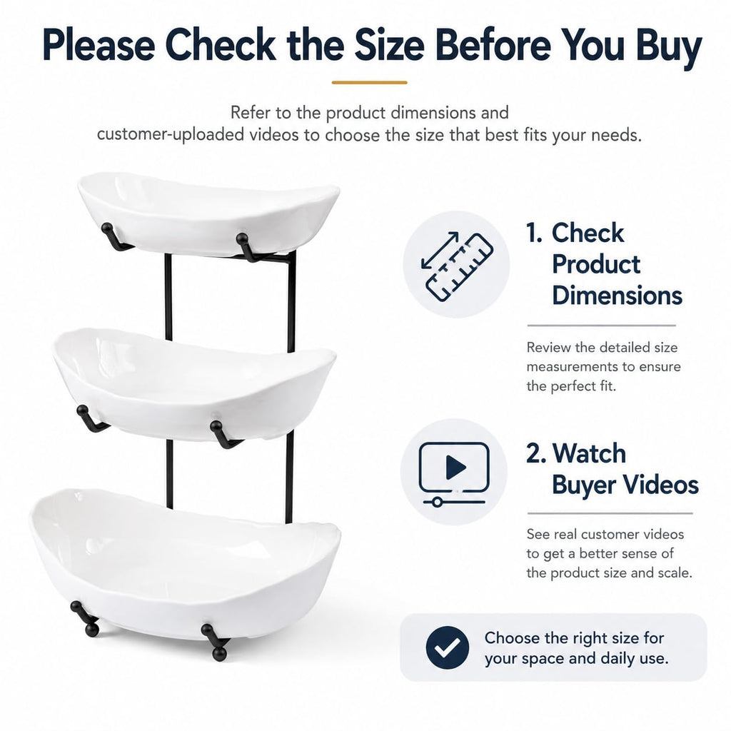3 Tier Ceramic Fruit Bowl L773