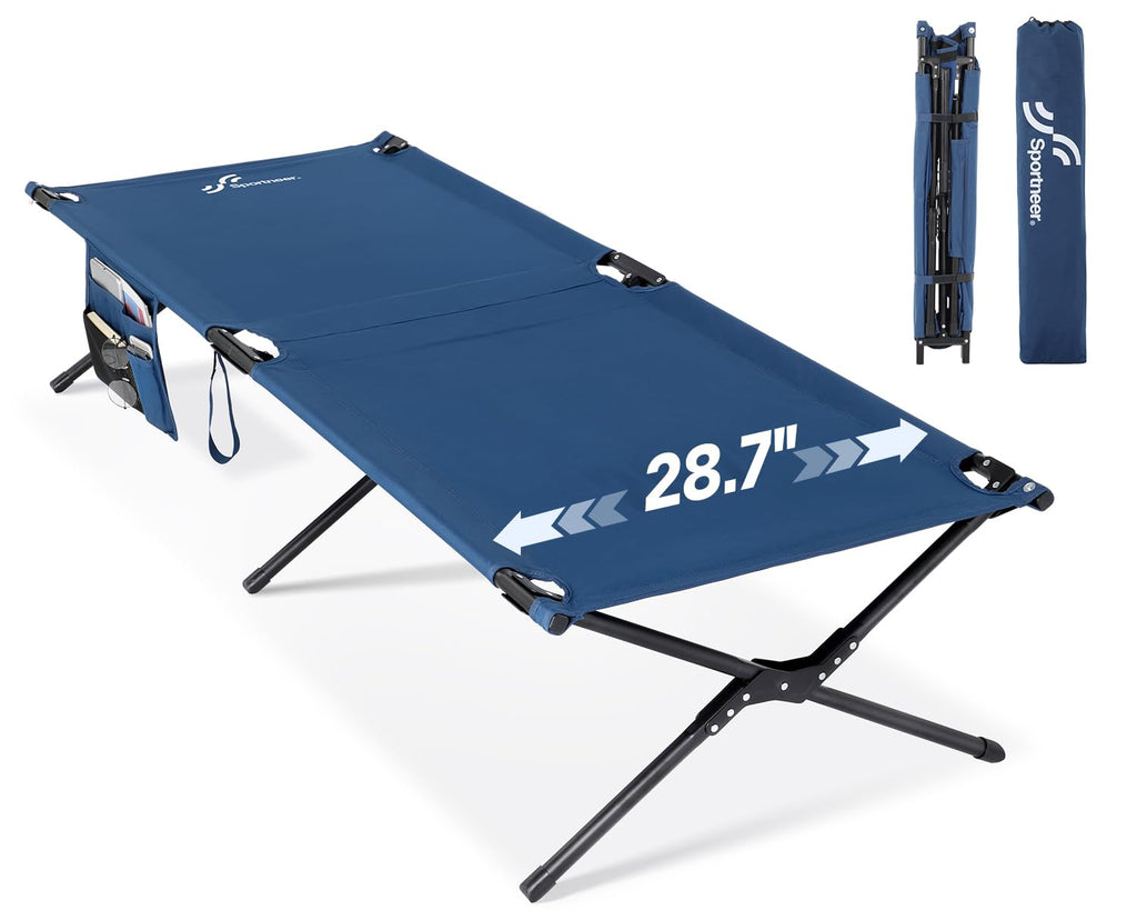 Camping Cot 78.3"x28.7"x14.6" Heavy Duty Folding Bed Support 330 Lbs Q577308