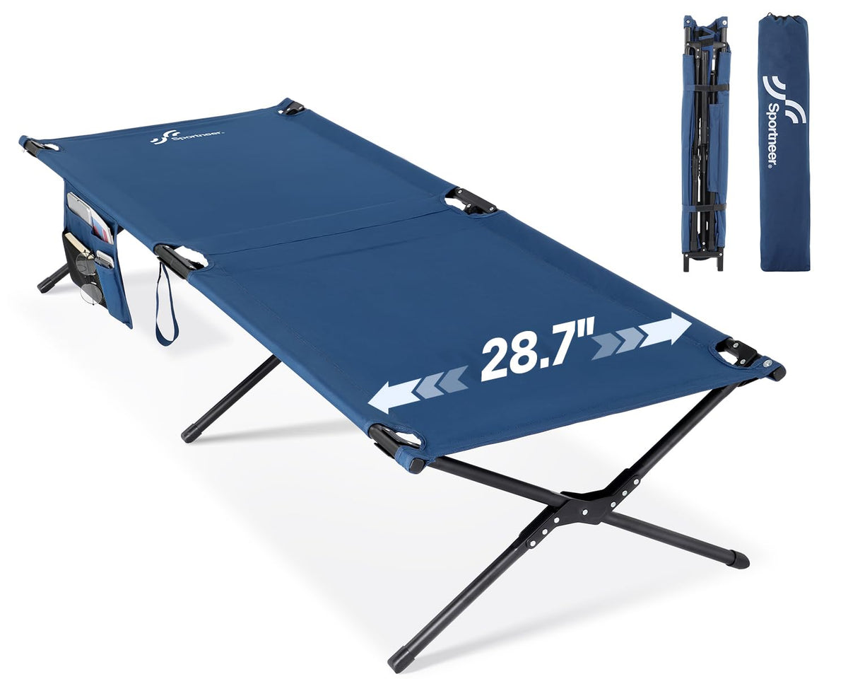 Camping Cot 78.3"x28.7"x14.6" Heavy Duty Folding Bed Support 330 Lbs Q577308