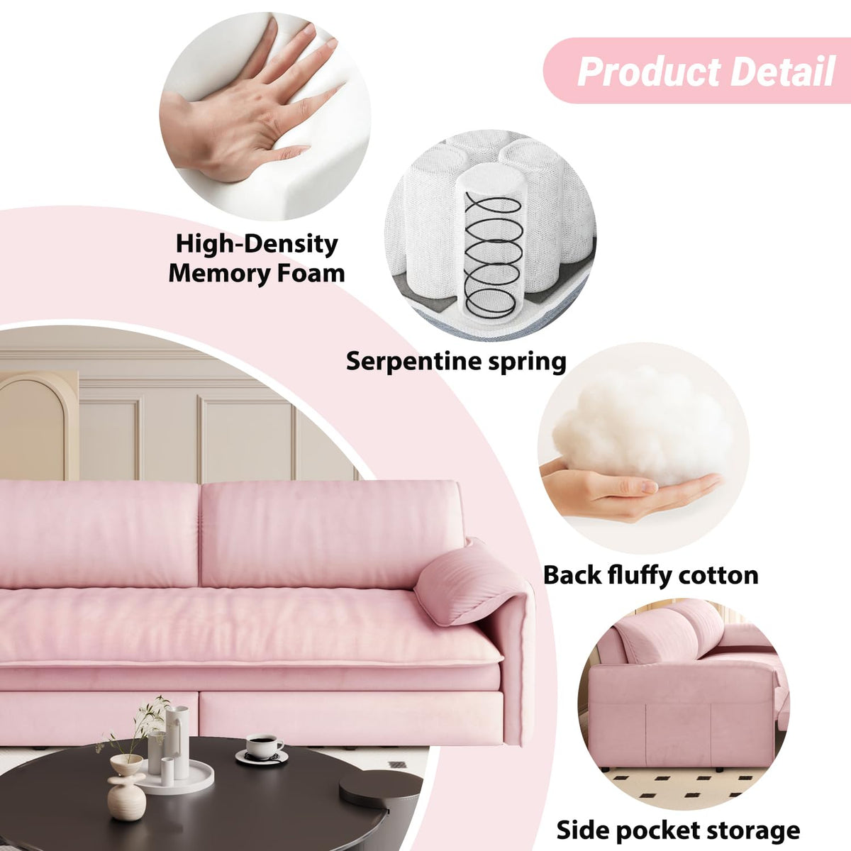 Queen Size Velvet Sleeper Sofa Bed D3580