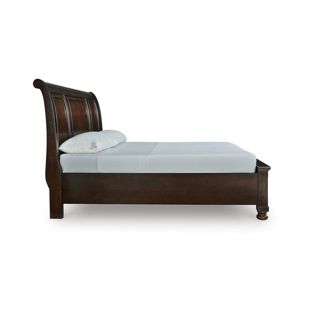 Cal King Sleigh Bed Frame with Storage C384