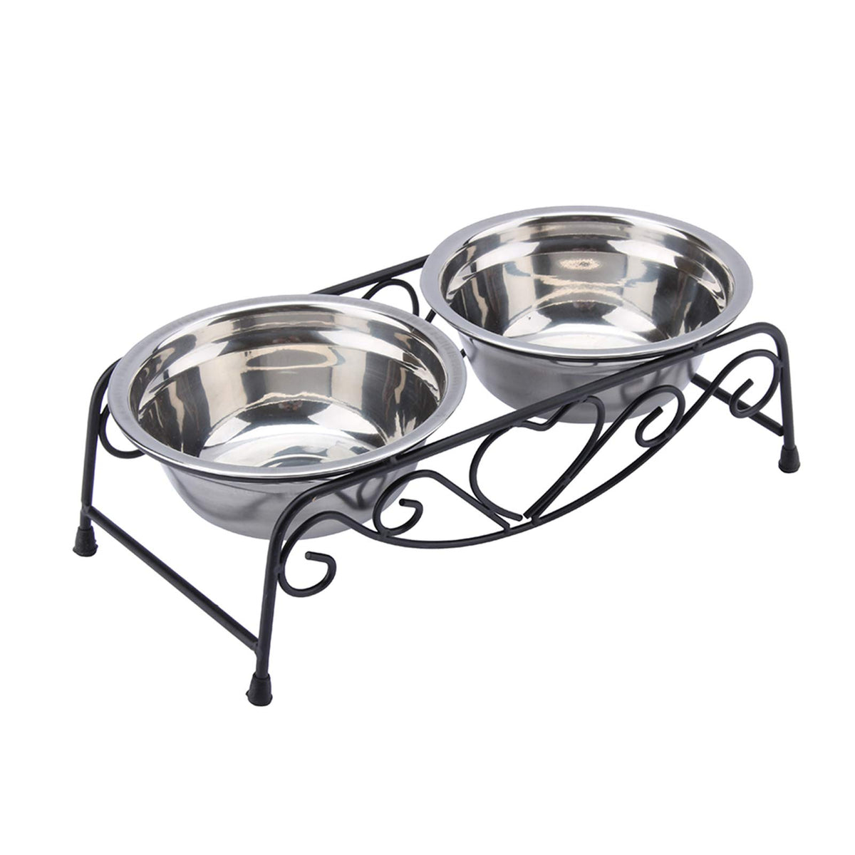 Stainless Steel Elevated Dog Cat Bowls with Iron Stand E315639