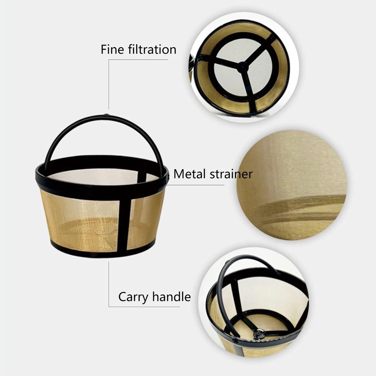 Reusable Coffee Filter Basket, 8-12 Cup Mesh, BPA-Free Q9459