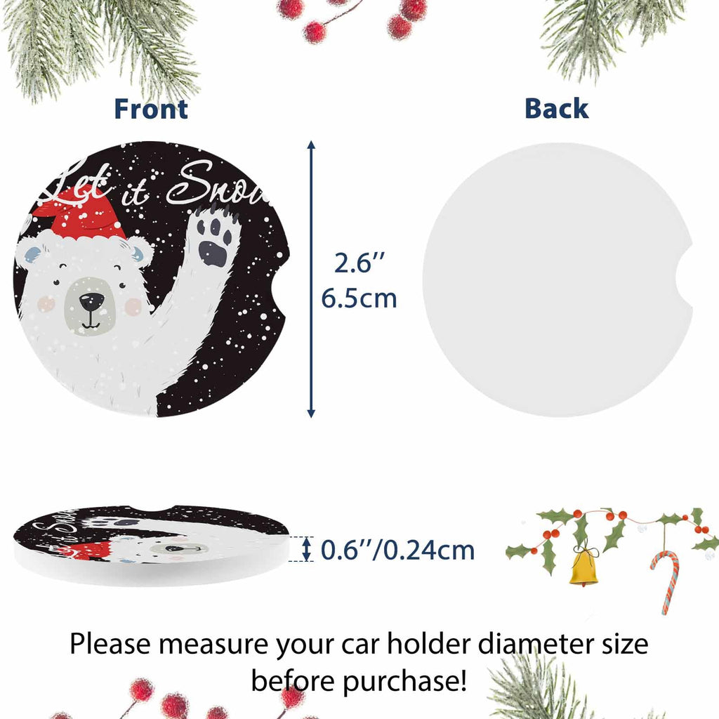 Absorbent Ceramic Stone Car Coasters Set of 2 X99613
