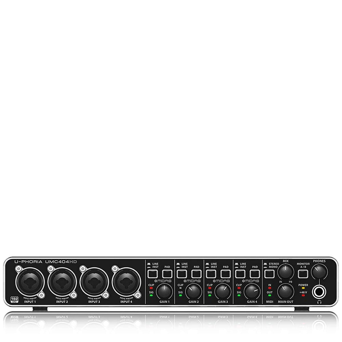 4x4 USB Audio/MIDI Interface with Mic Preamplifiers F531063