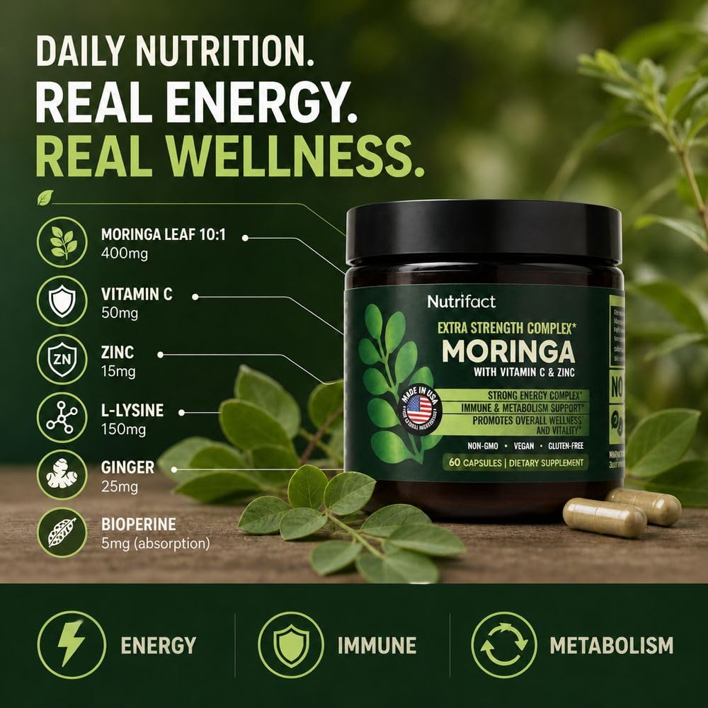 Moringa Capsules with Vitamin C, Zinc & L-Lysine E45332