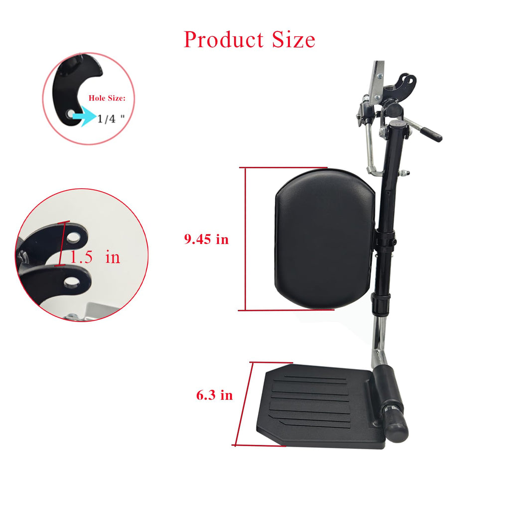 Black Padded Wheelchair Legrest Assembly N491