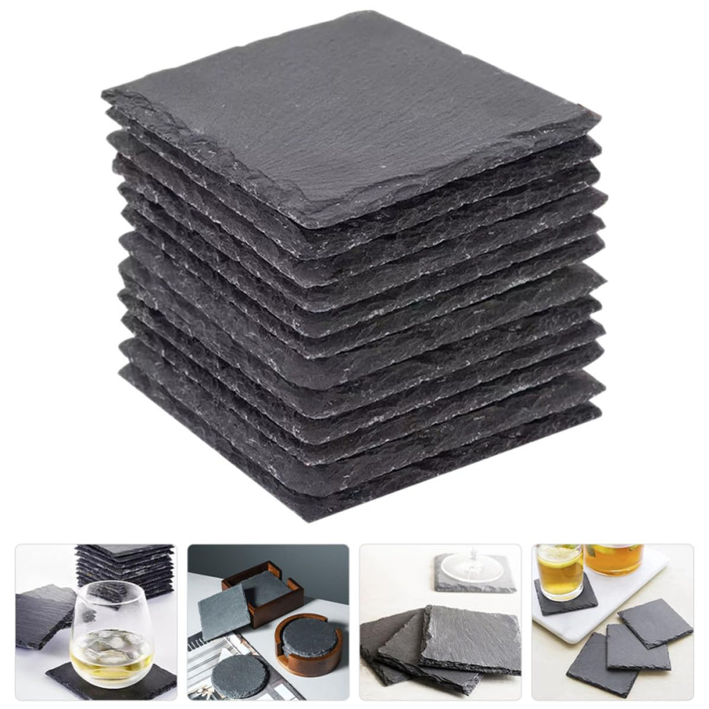 Natural Stone Square Drink Coasters Set D53900