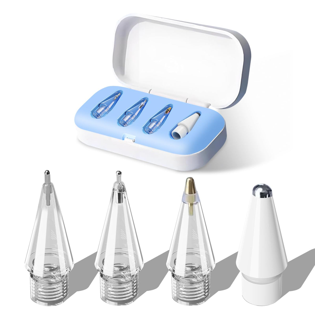 4 Pack Blue Replacement Pencil Tips with Storage Box O19404