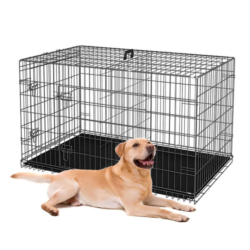 42-Inch Folding Metal Dog Crate with Divider and Tray A51967