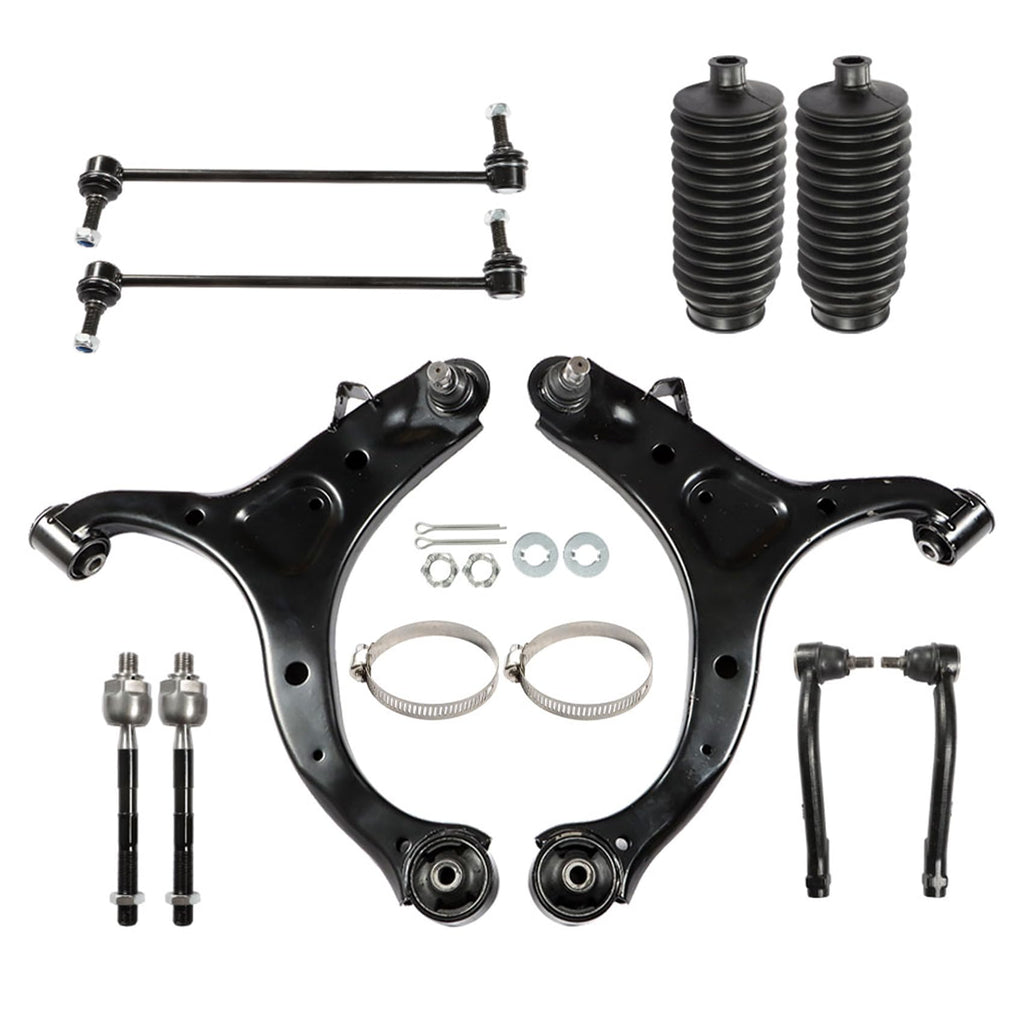 10Pcs Front Lower Control Arms Ball Joint Assembly Tie Rod End Sway Bar Link Kit Y3830