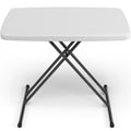 30in White Folding Table with Adjustable Height W459