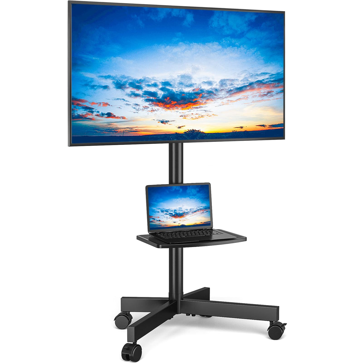Mobile TV Stand for 23-65 Inch Flat Curved TVs Black V758612