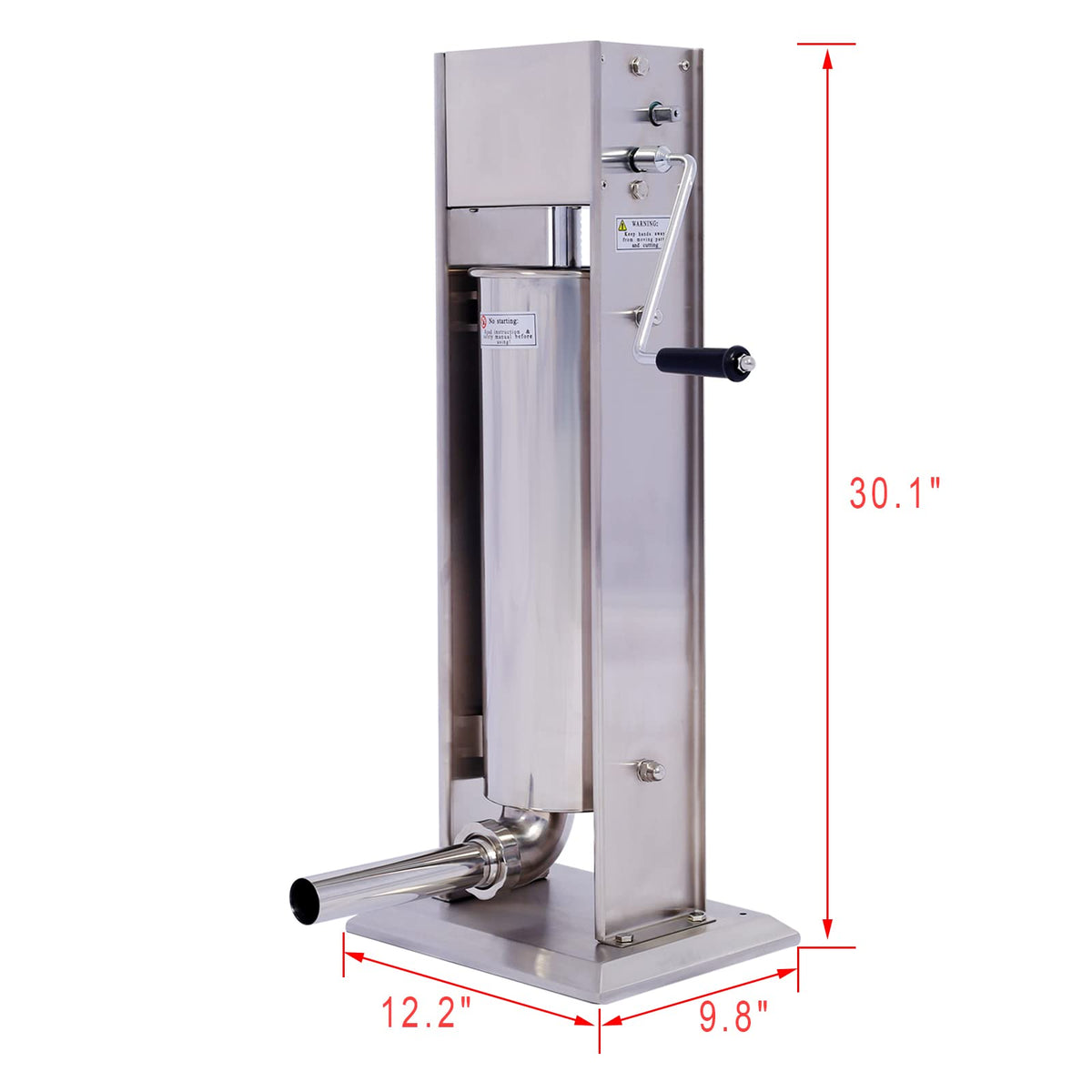 Stainless Steel 15LB Vertical Sausage Stuffer with 4 Stuffing Tubes F149960