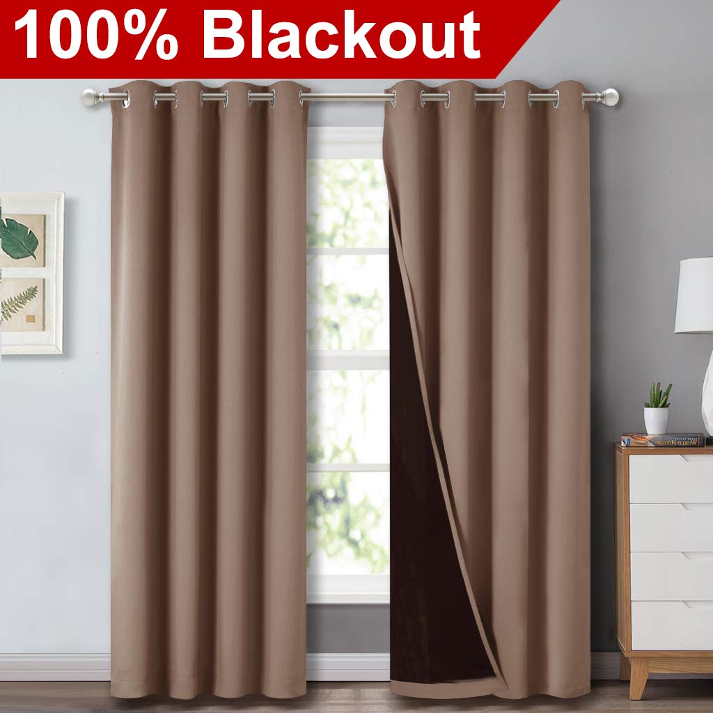Cappuccino Blackout Curtains 52" x 84" 2 Panels E81380