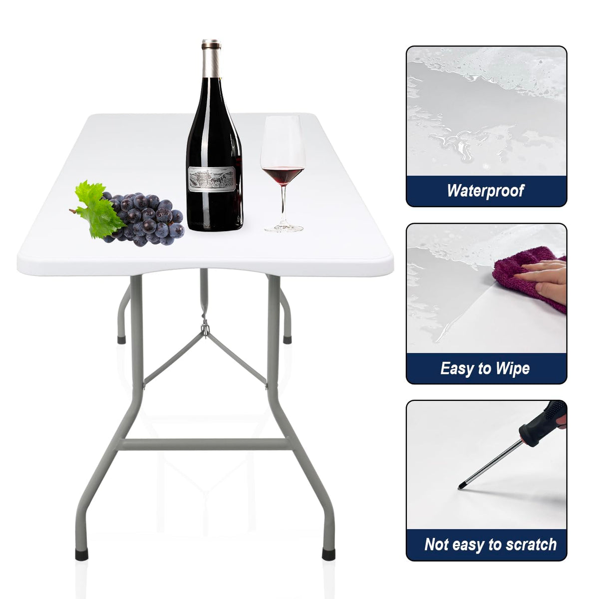 White Folding Table G340