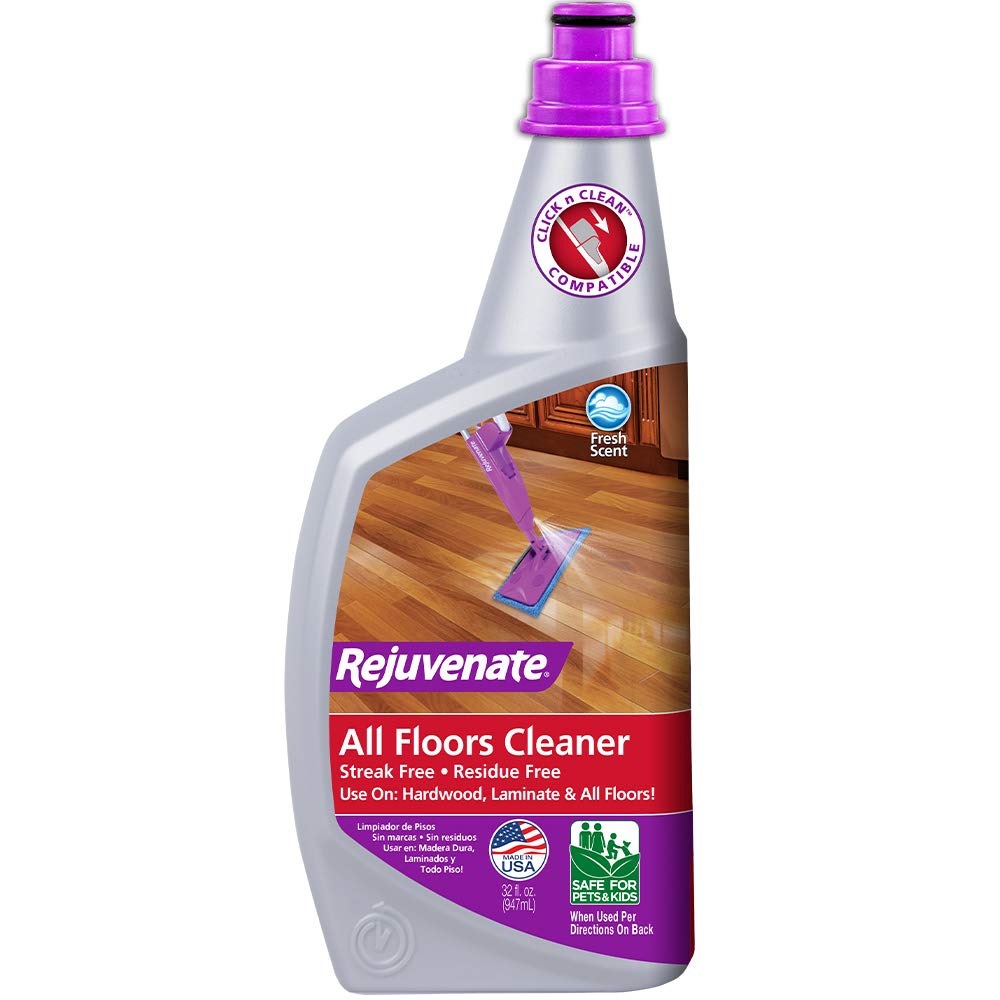 Wood Floor Restorer and Polish with High Gloss Finish 32oz and PH Balanced Floor Cleaner O7431