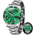 Men Luxury Chronograph Stainless Steel Waterproof Quartz Analog Watch Q6108