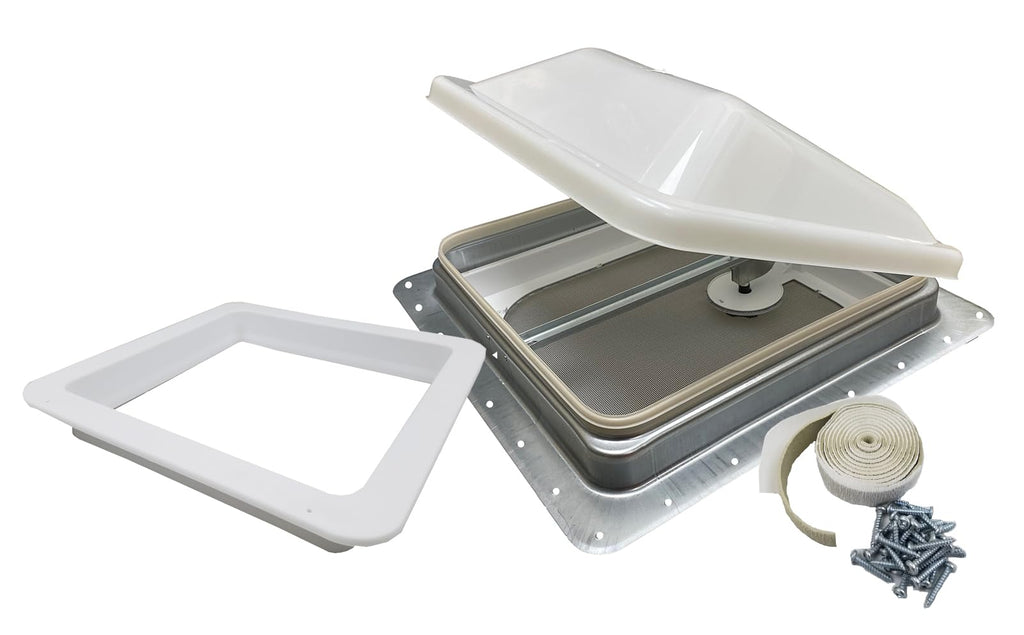 Non Powered RV Roof Vent White Lid W937373