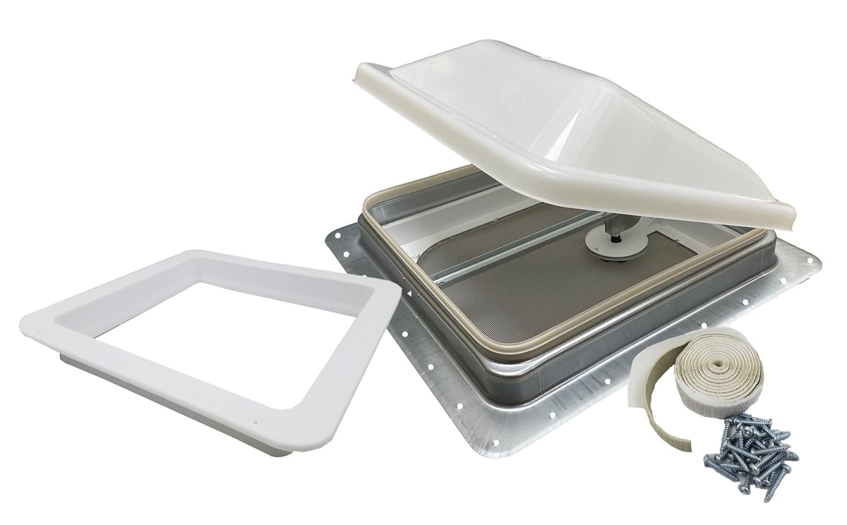 Non Powered RV Roof Vent White Lid W937373