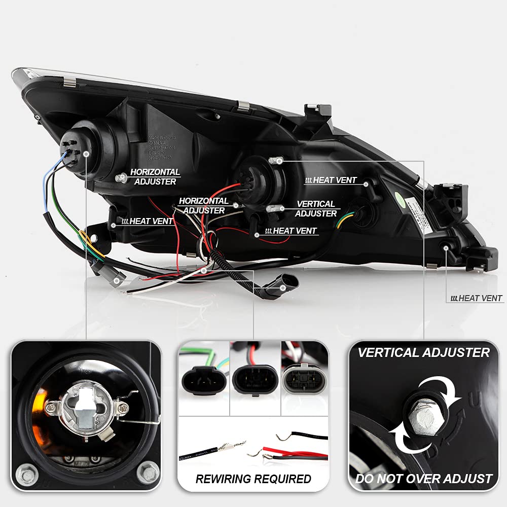 For 2003-2007 Honda Accord LED Projector Headlights, Driver & Passenger Side G89810