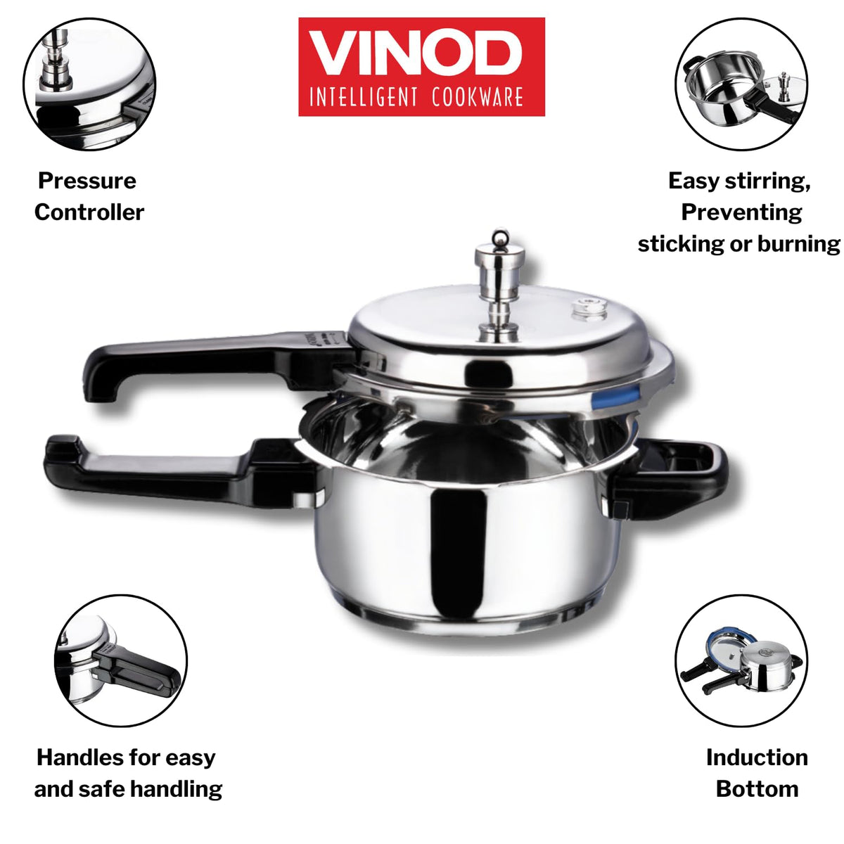 Stainless Steel 2-Liter Pressure Cooker Q5389