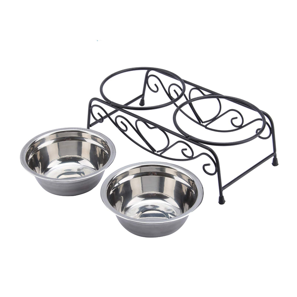 Stainless Steel Elevated Dog Cat Bowls with Iron Stand E315639