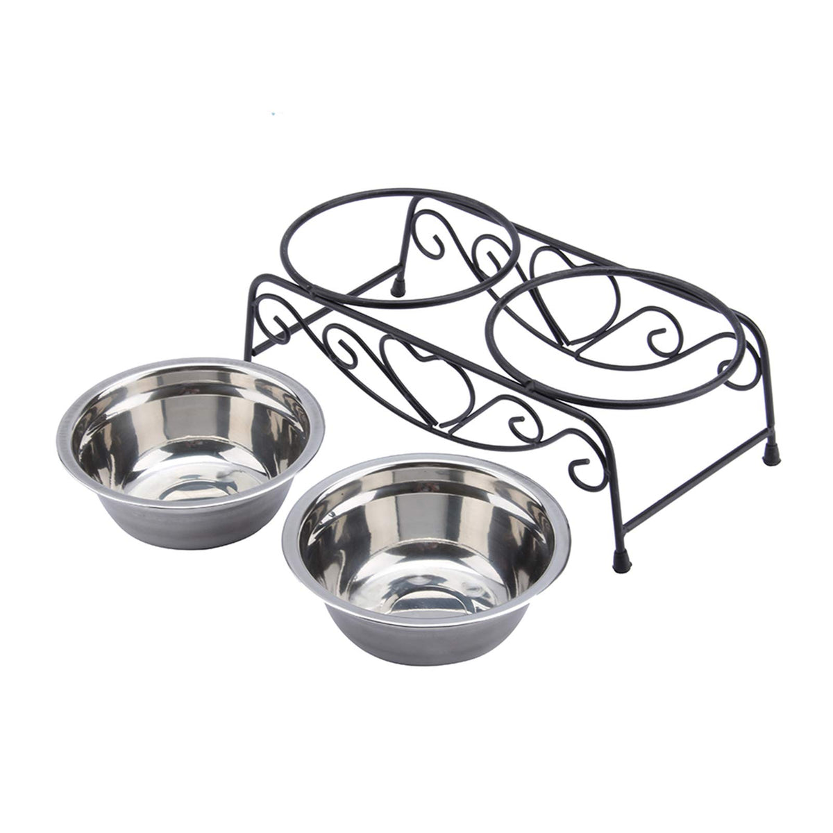 Stainless Steel Elevated Dog Cat Bowls with Iron Stand E315639