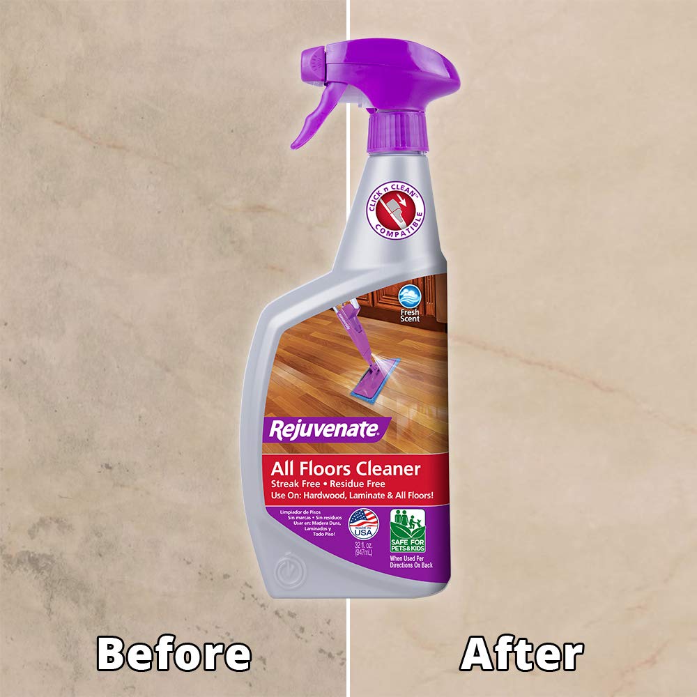 Wood Floor Restorer and Polish with High Gloss Finish 32oz and PH Balanced Floor Cleaner O7431
