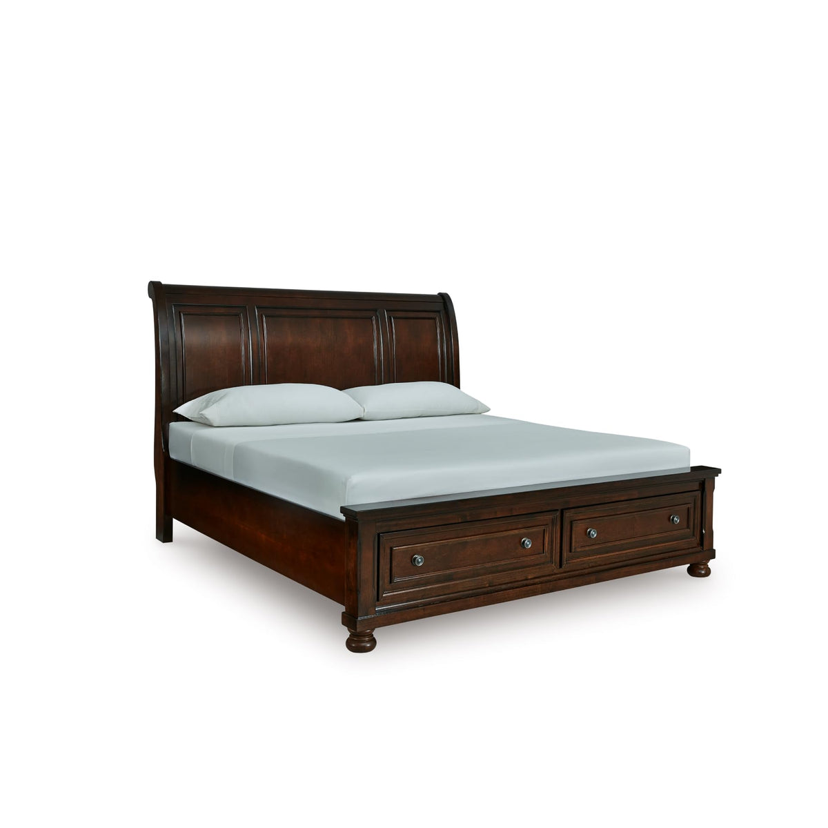 Cal King Sleigh Bed Frame with Storage C384