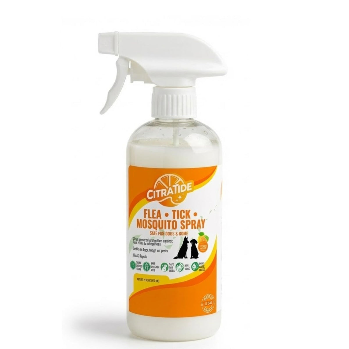 Plant-Based Cedarwood & Citrus Flea Tick & Mosquito Spray for Dogs 16 fl oz Y82223