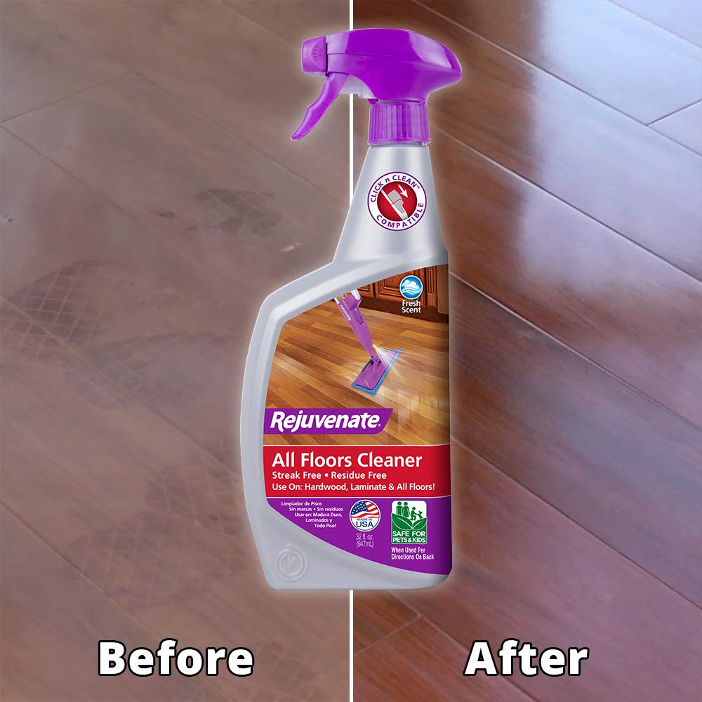 Wood Floor Restorer and Polish with High Gloss Finish 32oz and PH Balanced Floor Cleaner O7431
