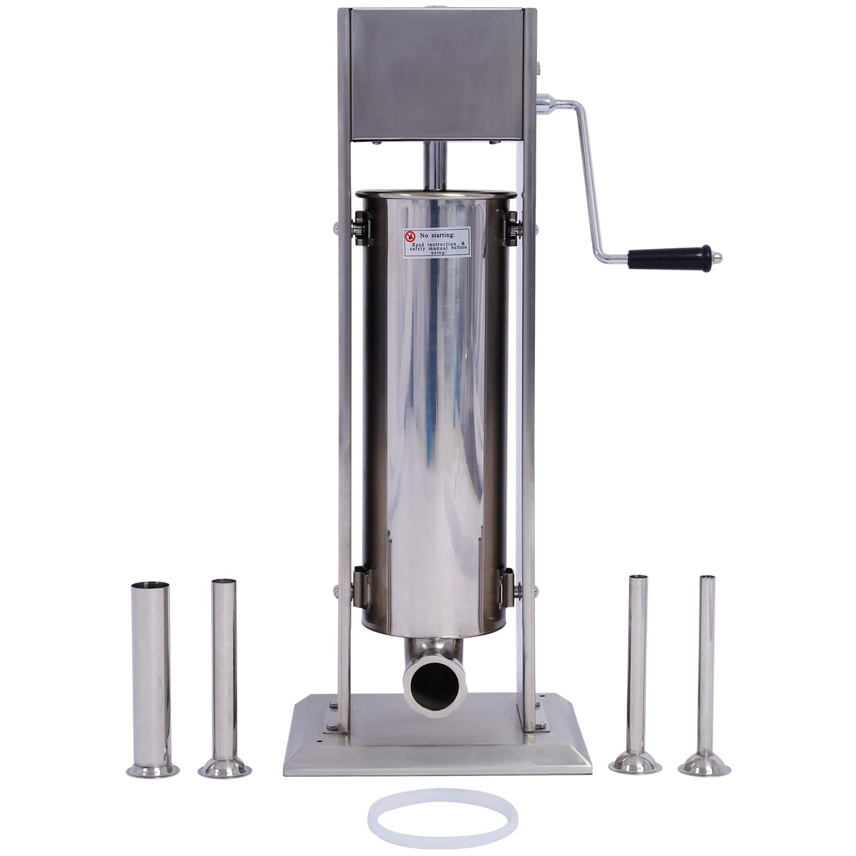 Stainless Steel 15LB Vertical Sausage Stuffer with 4 Stuffing Tubes F149960